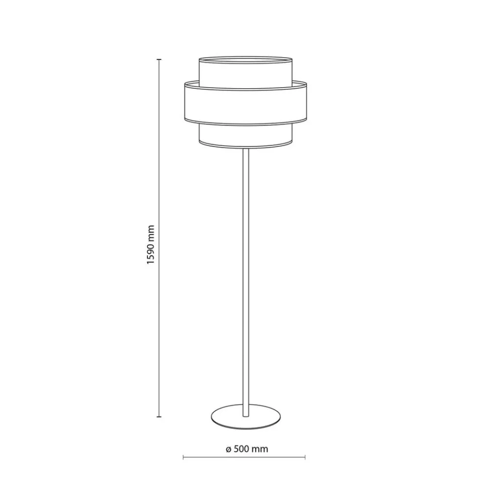 Trio gulvlampe, juteskærm, orange/naturbrun/petrol^TK Lighting Discount