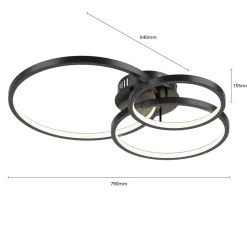 Trio WiZ Aaron smart LED-loftlampe, antracit^Trio Lighting Clearance