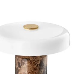 Trip LED genopladelig bordlampe, brun/hvid, marmor, glas, IP44^DESIGN BY US