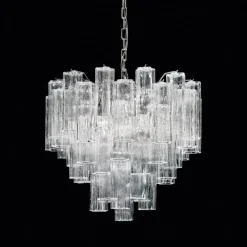 Novaresi Pendellamper>Tronchi - hængelampe af klart Murano-glas