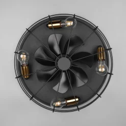 Reality Leuchten Trondheim loftventilator fjernbetjening 4xE27 sort