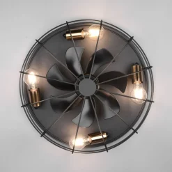 Reality Leuchten Trondheim loftventilator fjernbetjening 4xE27 sort