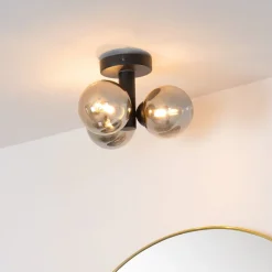 Lucide Loftlamper>Trudy loftlampe til bad, 3 lyskilder, sort/røg