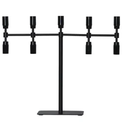 Twice lysestage, sort, 9 lyskilder, 42 cm^STAR TRADING Outlet