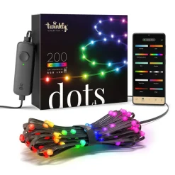 Dots LED-lyskæde RGB, sort, IP44, 10 m^twinkly
