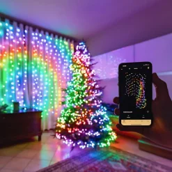 RGB lyskæder, sort, 250 lys 20m^twinkly