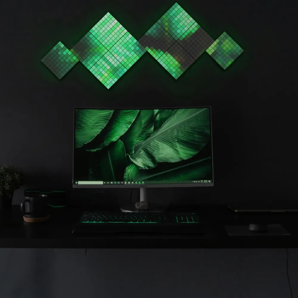 twinkly RGB-firkanter sort, IP20, 1+5 startsæt