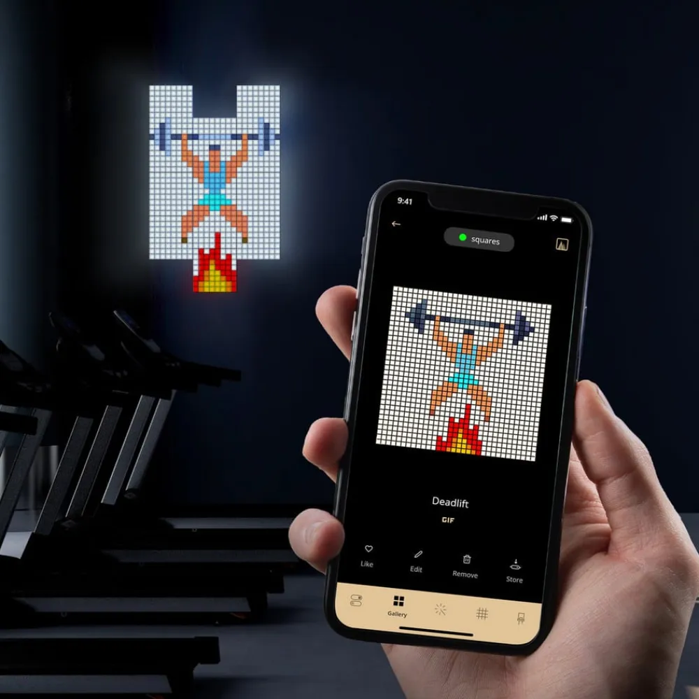 twinkly RGB-firkanter sort, IP20, 1+5 startsæt