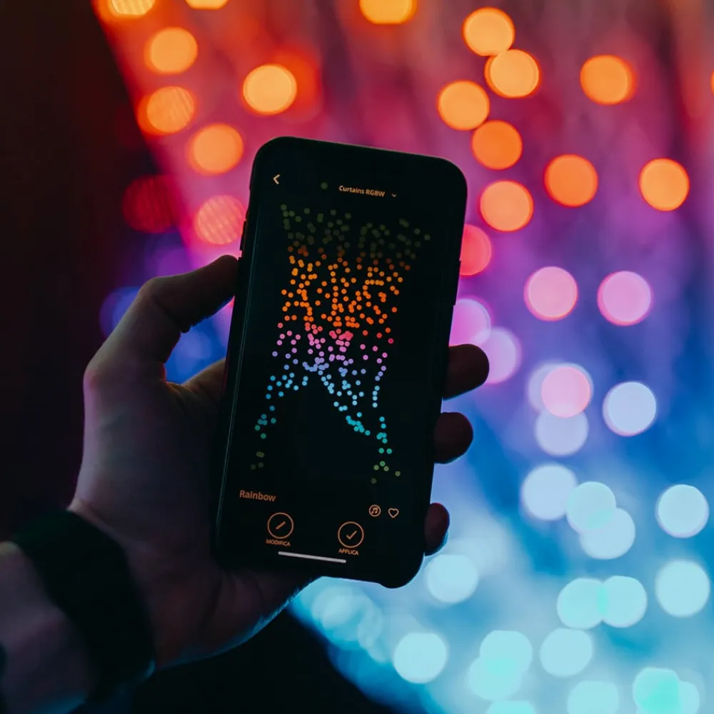 twinkly Dekorationsbelysning|Julepynt>RGBW-lysgardin, 210 LED'er