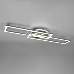 Twister LED-loftlampe, drejelig, fjernbetj. nikkel^Reality Leuchten New