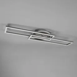 Twister LED-loftlampe, drejelig, fjernbetj. nikkel^Reality Leuchten New