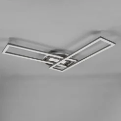 Twister LED-loftlampe, drejelig, fjernbetj. nikkel^Reality Leuchten New