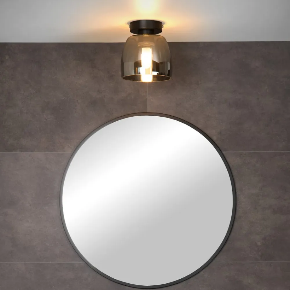 Lucide Tyler loftslampe til badeværelset, sort/røggrå