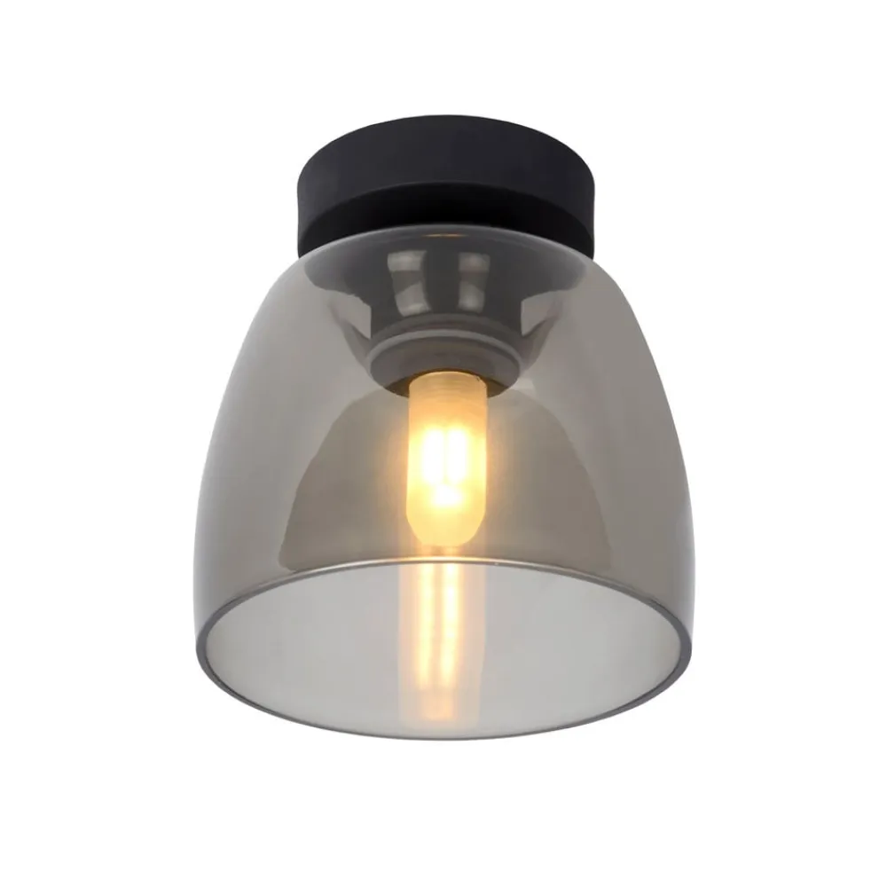 Lucide Tyler loftslampe til badeværelset, sort/røggrå