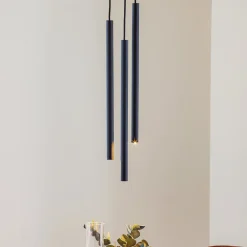 Tynd pendel, sort, tre lys, rondel^SOLLUX LIGHTING Discount