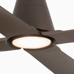 FARO BARCELONA Loftventilatorer>Typhoon L loftventilator, LED lampe IP44 brun