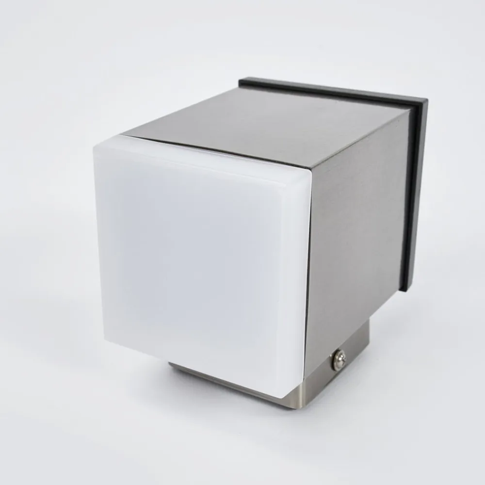 Lindby Solcellelamper>Tyson LED-væglampe solcelle, kantet satineret