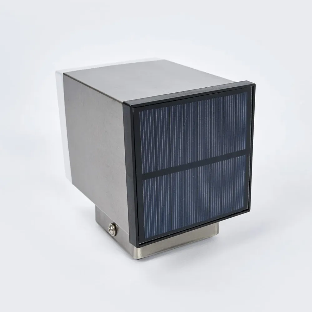 Lindby Solcellelamper>Tyson LED-væglampe solcelle, kantet satineret