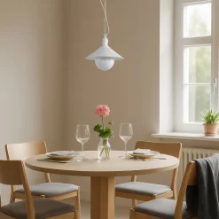 Udendørs hængelampe Enduro, hvid, stål, glas, IP44, E27^Argon Sale