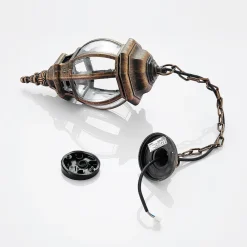 Lindby Udendørs hængelampe Nadesha, børstet guld