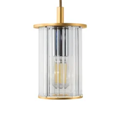 Argon Udendørs hængelampe Nora, guld/transparent, IP44, glas