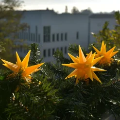 STERNTALER Udendørs LED-lyskæde med 9 stjerner, gul