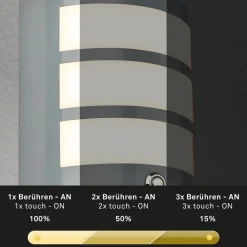 Briloner Udendørs LED-væglampe 3793014, kromfarvet, dæmpbar, IP44
