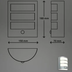 Udendørs LED-væglampe 3795014, kromfarvet, sensor, IP44^Briloner Best