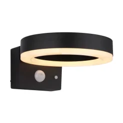 Udendørs LED-væglampe 36507 sort, sensor, plast^Globo Hot