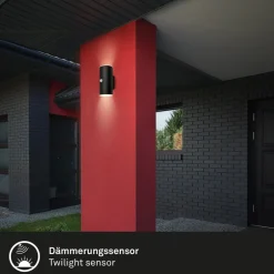 Briloner Udendørs LED-væglampe 3787015, sort, sensor, op/ned