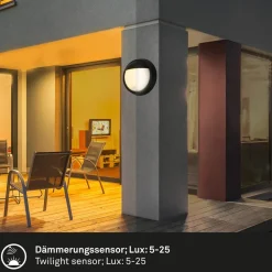 Briloner Udendørs LED-væglampe 3785015 sort bevægelsessensor 17 cm