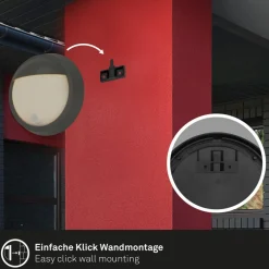 Briloner Udendørs LED-væglampe 3785015 sort bevægelsessensor 17 cm