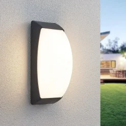 Lindby Væglamper>Udendørs LED-væglampe Alexey, IP65, mørkegrå