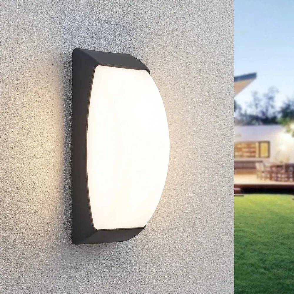 Lindby Væglamper>Udendørs LED-væglampe Alexey, IP65, mørkegrå