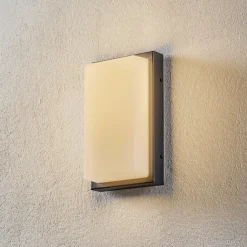 LCD Udendørs LED-væglampe Babett, stål, glas, sensor