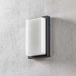 LCD Udendørs LED-væglampe Babett, stål, glas, sensor