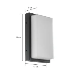 LCD Udendørs LED-væglampe Babett, stål, glas, sensor
