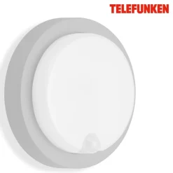 Telefunken Udendørs LED-væglampe Dortmund Ø17cm sølv