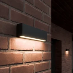 Lucande Terrassebelysning|Væglamper>Udendørs LED-væglampe Elvira, antracit, metal, varmhvid, IP65