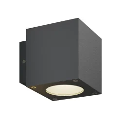 Udendørs LED-væglampe Jarno, antracit, sæt med 2, metal, 9 cm^Lucande Outlet