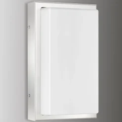 Udendørs LED-væglampe Julea, stål, glas, bevægelsessensor^LCD Best