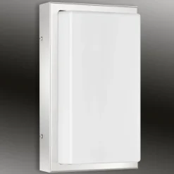 Udendørs LED-væglampe Julea, stål, glas, bevægelsessensor^LCD Best