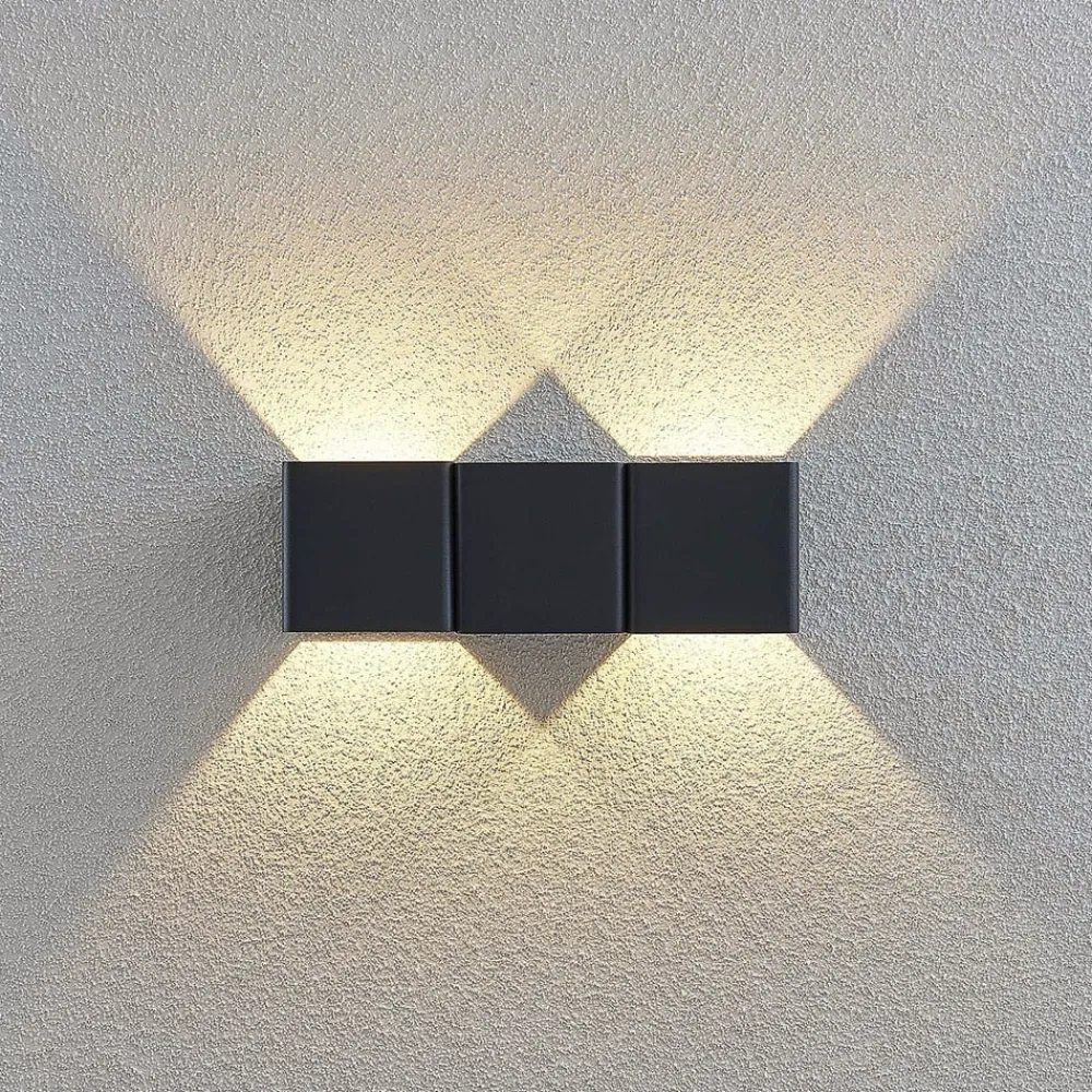 Lindby Væglamper>Udendørs LED-væglampe Niclas, kantet