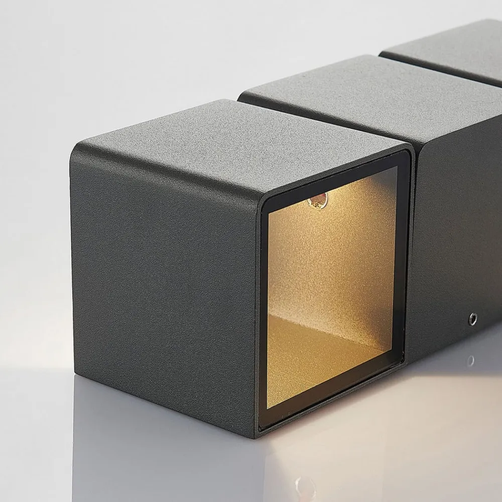 Lindby Væglamper>Udendørs LED-væglampe Niclas, kantet