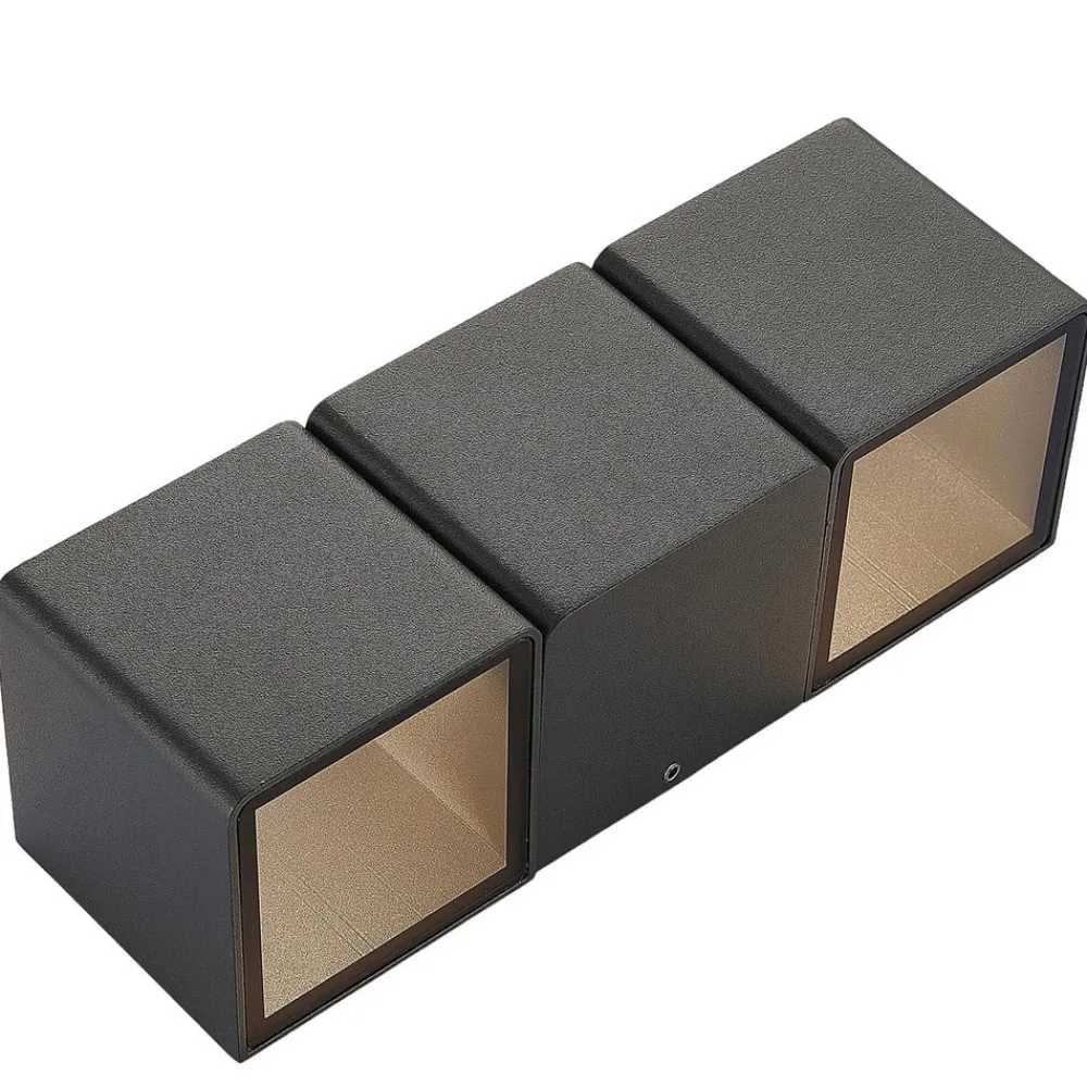 Lindby Væglamper>Udendørs LED-væglampe Niclas, kantet