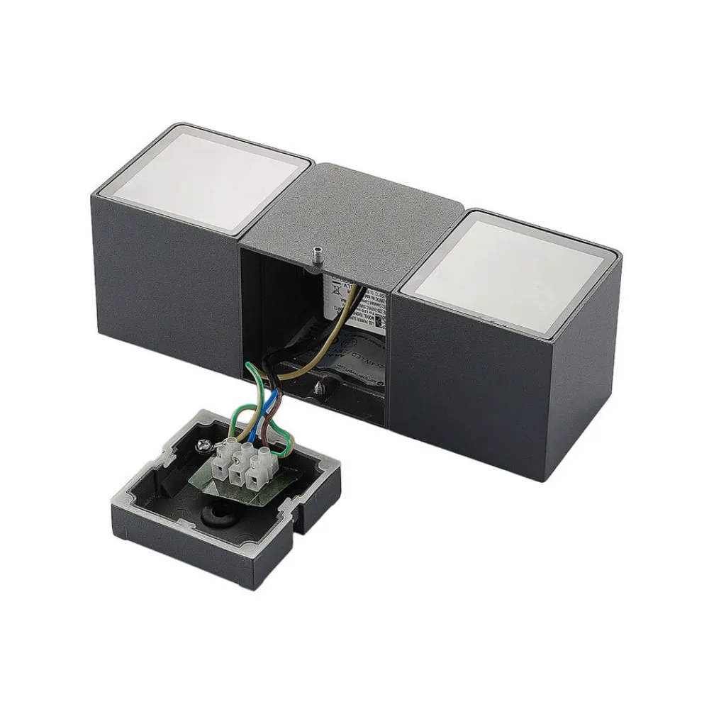 Lindby Væglamper>Udendørs LED-væglampe Niclas, kantet