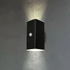 Udendørs LED-væglampe, sort, sensor, op/ned^Briloner Best