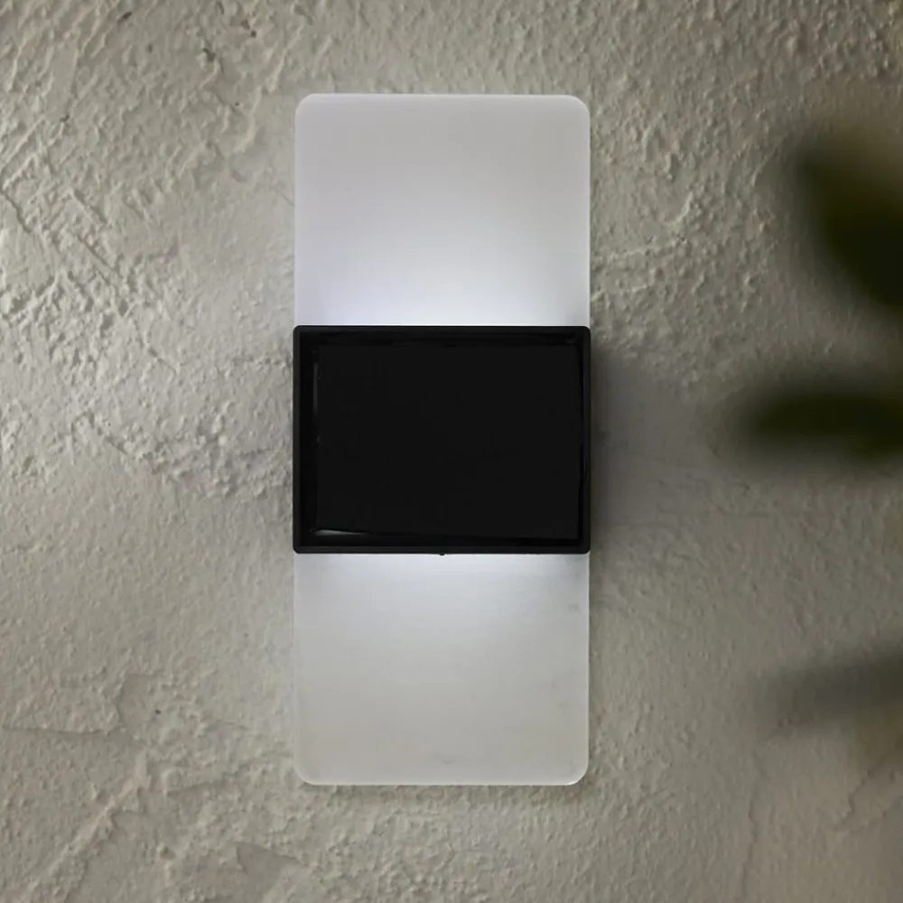 Udendørs LED-væglampe Wally, 14x6 cm hvid frostet CCT^STAR TRADING