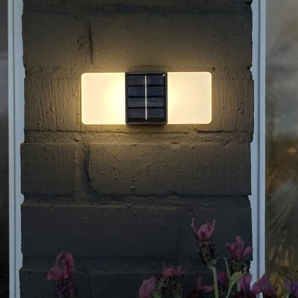 Udendørs LED-væglampe Wally, 14x6 cm hvid frostet CCT^STAR TRADING