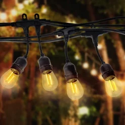 Udendørs lyskæde Garlanda, sort, IP44, 10 m, 10-lys.^Eko-Light Discount